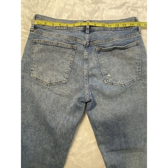 Gap Women's Girlfriend Mid Rise Skinny Jeans Size 27 4R Medium Wash Distressed - Picture 8 of 10